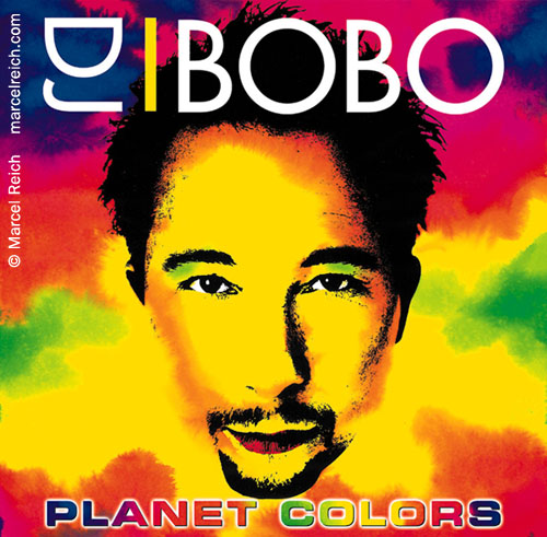 DJ Bobo, Planet Colors. Gemälde für CD Cover, Tourneeplakat, Bühnenbild, Merchandising Produkte, usw. Kunde: Der Schweizer Popmusiker 